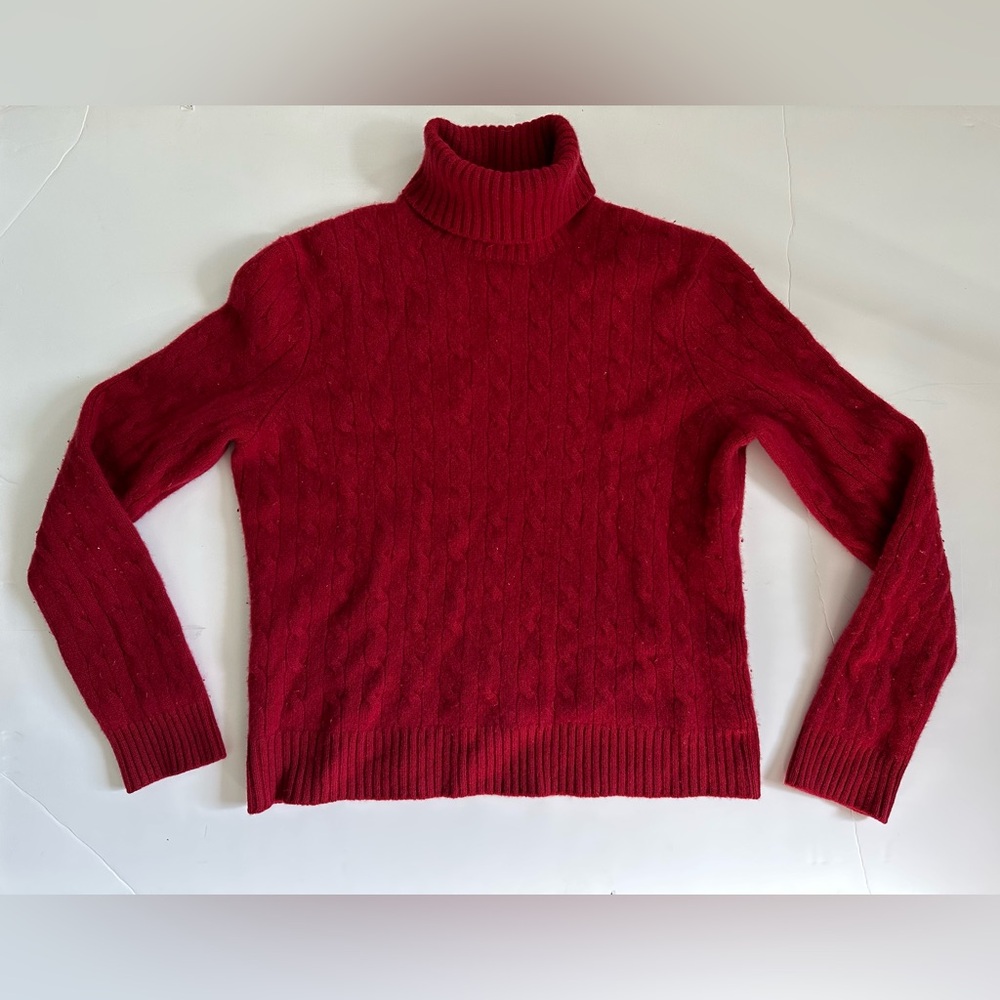 Brooks Brothers Deep Red Wool-Cashmere Blend Sweater
